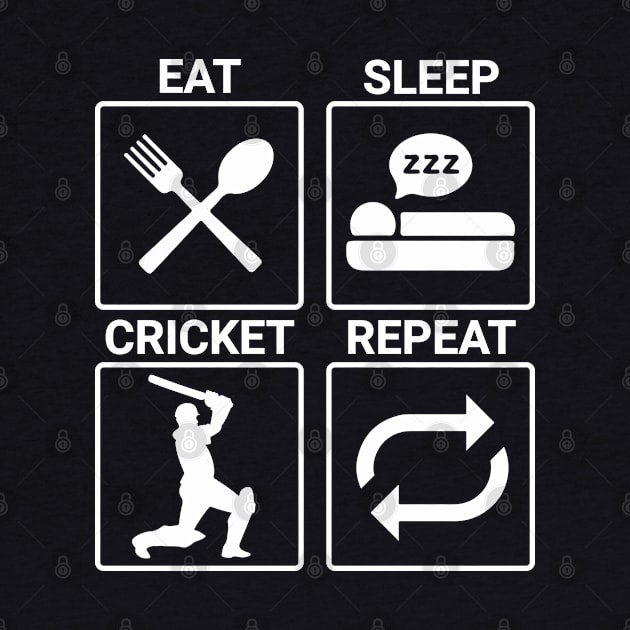 Eat Sleep Cricket Repeat Sports by alltheprints